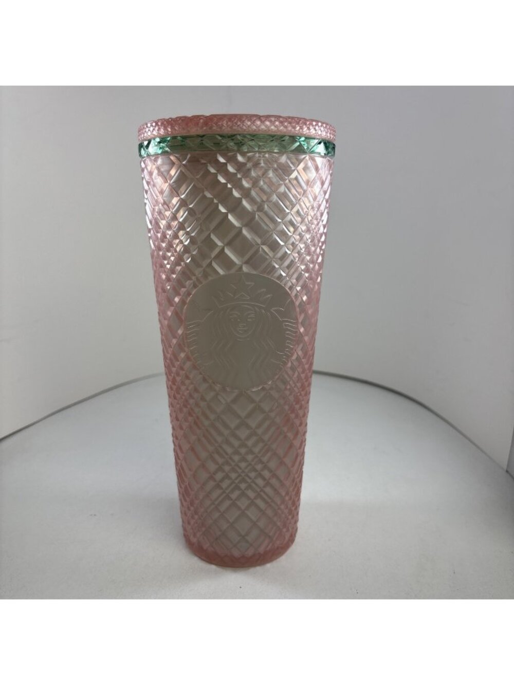 NEW Starbucks 2023 Summer Jeweled Pearl Pink Green Venti 24oz Tumbler (no straw) - Picture 1 of 4